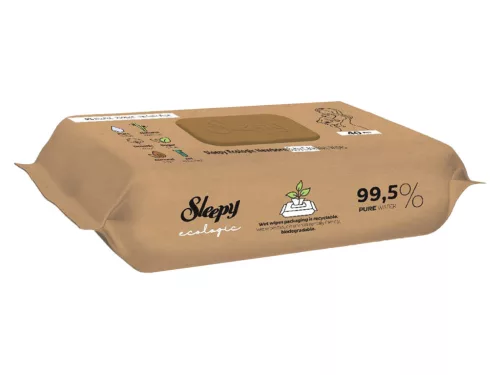 Sleepy Ecologic biológiailag lebomló nedves törlőkendő 99,5% víz - 40db Fedeles