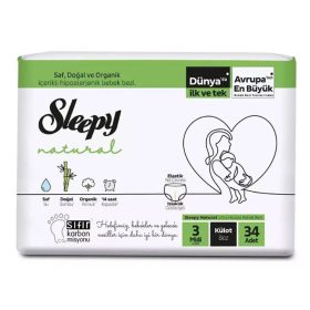   Sleepy Natural Ultra Sensitive Bambusz körben gumis bugyipelenka Midi 3 (4-9)(34db)