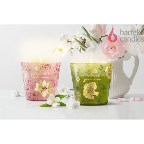 Bartek illatgyertya üvegpohárban - Floral Garden - Luminous Green