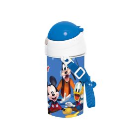   Disney Mickey Blue műanyag szívószálas kulacs akasztóval 500 ml