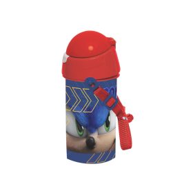   Sonic a sündisznó Speed műanyag szívószálas kulacs akasztóval 500 ml