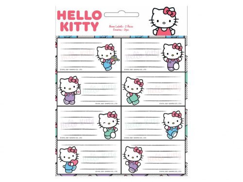 Hello Kitty füzetcímke 16 db-os - Kék, Lila, Zöld