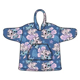   Disney Lilo és Stitch, A csillagkutya Hibiscus belebújós plüss polár takaró, poncsó 3-6 év