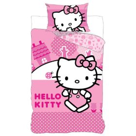   Hello Kitty Pink World gyerek, ovis ágyneműhuzat 100×135 cm, 40×60 cm