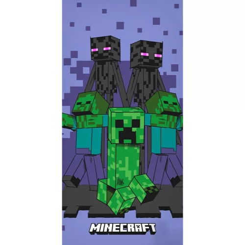 Minecraft Purple fürdőlepedő, strand törölköző 70x140cm