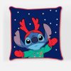 Disney Lilo és Stitch, A csillagkutya Antler Karácsony párnahuzat 40x40 cm Velúr