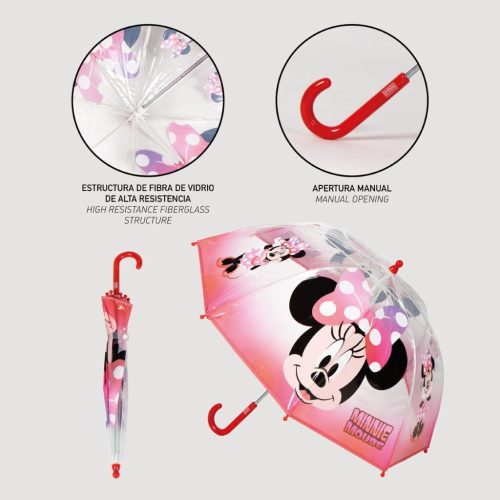 Disney Minnie Cheerful gyerek átlátszó esernyő Ø71 cm