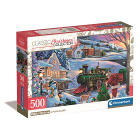 Karácsonyi Train 500 db-os Compact puzzle Clementoni