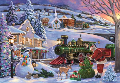 Karácsonyi Train 500 db-os Compact puzzle Clementoni