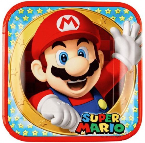 Super Mario papírtányér 8 db-os 23 cm