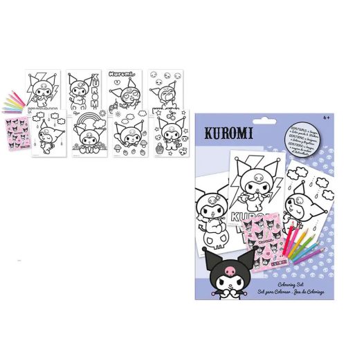 Hello Kitty Kuromi színező szett matricával