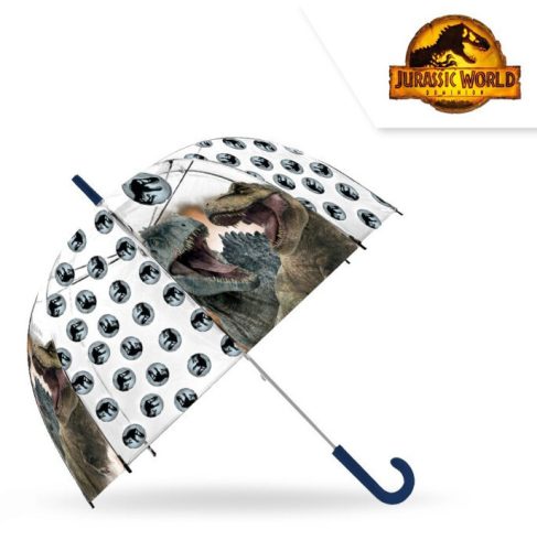 Jurassic World gyerek átlátszó félautomata esernyő Ø70 cm