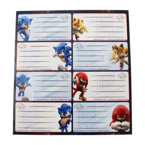 Sonic a sündisznó Hype Man füzetcímke 16 db-os