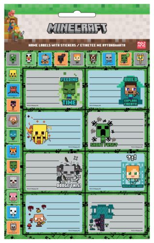 Minecraft Creepers Need Hugs füzetcímke matricával 16 db-os