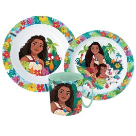  Disney Vaiana Lagoon étkészlet, micro műanyag szett bögrével 350 ml