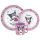 Hello Kitty Kuromi étkészlet, micro műanyag szett bögrével 390 ml