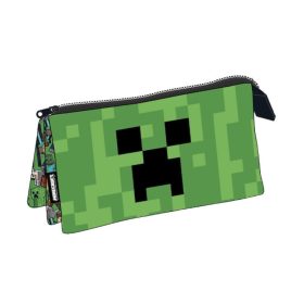 Minecraft Face 3 rekeszes tolltartó 22 cm