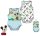 Disney Mickey Zoo baba body, kombidressz ujjatlan 2 db-os szett 6hó (67cm)