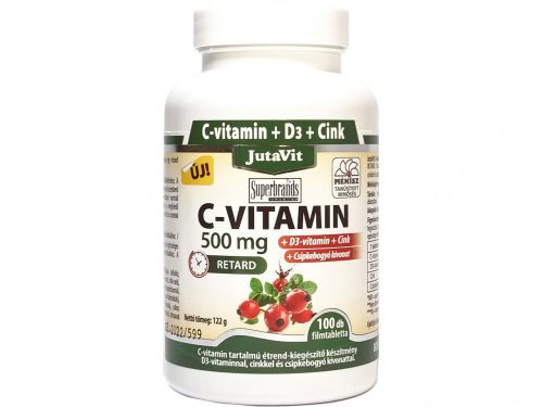JutaVit 100db - C-vitamin 500mg retard + Csipkebogyó + D3 + Cink