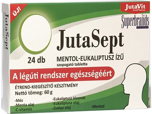 JutaVit JutaSept szopogató tabletta 24db - Mentol-Eukaliptusz