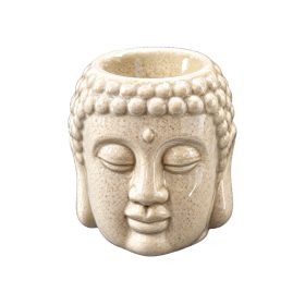   Kerámia illóolaj párologtató Buddha mintával - Törtfehér