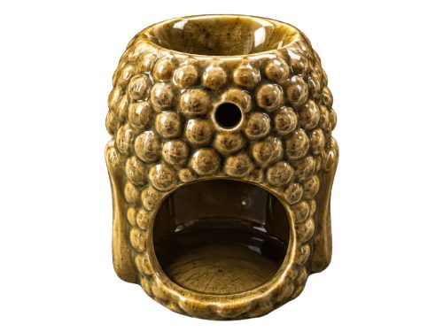 Kerámia illóolaj párologtató Buddha mintával - Sötétbarna