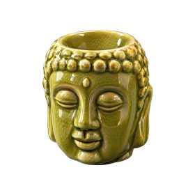   Kerámia illóolaj párologtató Buddha mintával - Olívazöld