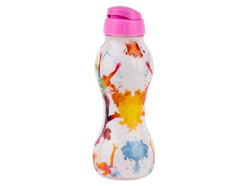 Műanyag kulacs mintás 600ml - Rózsaszín