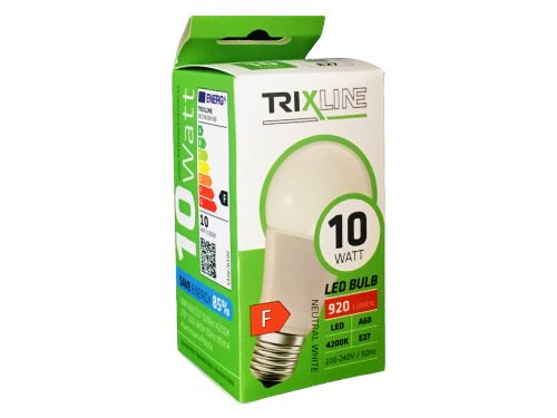 Trixline LED izzó gömb 10W-A60-E27-4200K-x - SEMLEGES fehér