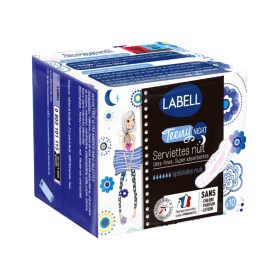   Labell egészségügyi szárnyas betét 10db - Ultra Vékony Éjszakai Tini