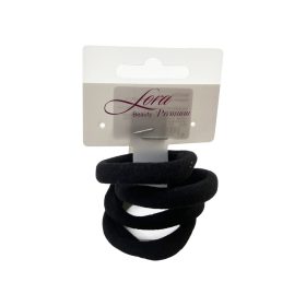 Lora hajgumi 4db - Pamut, fekete