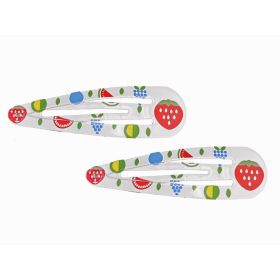 Lora csitt-csat gyerek 2db 5cm - Epres - Fehér