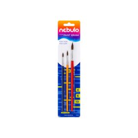 Nebulo ecset készlet 3db - Festett fa nyél (4-6-10)