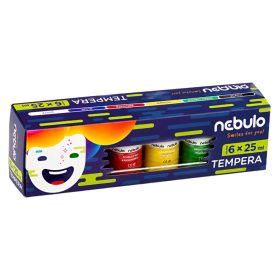 Nebulo tempera készlet színes tégelyes 25ml - 6db