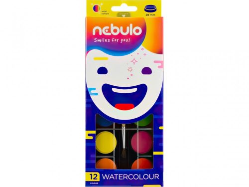 Nebulo vízfesték színes 12db korong+ecset