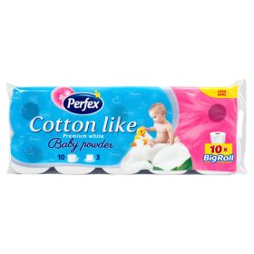   Perfex Soft & Light wc-papír 10 tekercs 3 rétegű - Baby Powder