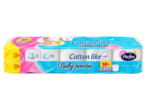 Perfex Soft & Light wc-papír 10 tekercs 3 rétegű - Baby Powder