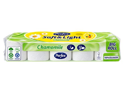 Perfex Soft & Light wc-papír 10 tekercs 3 rétegű - Chamomile