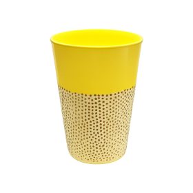 Pohár Műanyag Mintás 400ml - Pasztel Sárga