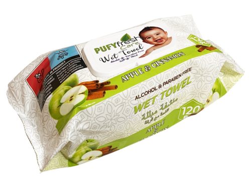 Pufy Fresh nedves törlőkendő 120db Fedeles - Alma és fahéj