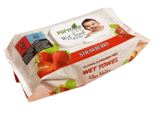 Pufy Fresh nedves törlőkendő 120db Fedeles - Eper