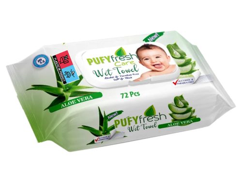 Pufy Fresh nedves törlőkendő 72db Fedeles - Aloe Vera