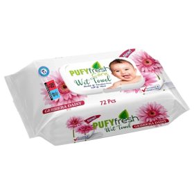 Pufy Fresh nedves törlőkendő 72db Fedeles - Gerbera