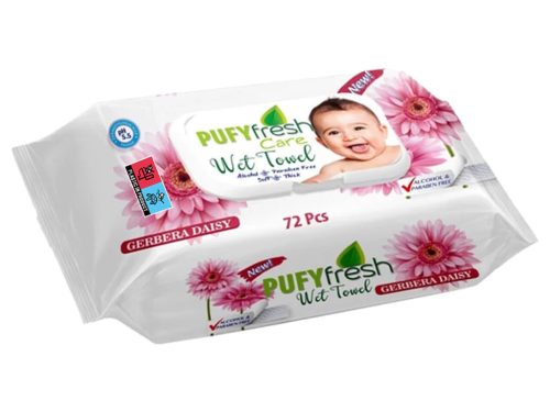 Pufy Fresh nedves törlőkendő 72db Fedeles - Gerbera
