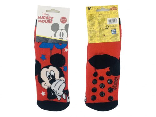 Mickey gyerek vastag csúszásgátlós zokni - Piros - 23-26