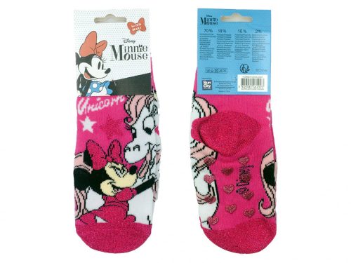 Minnie gyerek vastag csúszásgátlós zokni - Pink - 23-26