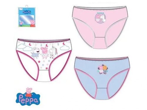 Peppa malac gyerek fehérnemű, bugyi 3 darab/csomag - Rózsaszín, Mintás, Kék - 2-3 éveseknek