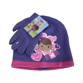   Dr. Plüssi Hug gyerek sapka és kesztyű szett - Lila - 54 cm
