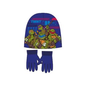   Tini Nindzsa Teknőcök Power Squad gyerek sapka + kesztyű szett 54 cm - Kék