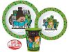 Minecraft Creeper étkészlet, micro műanyag szett, pohárral 260 ml